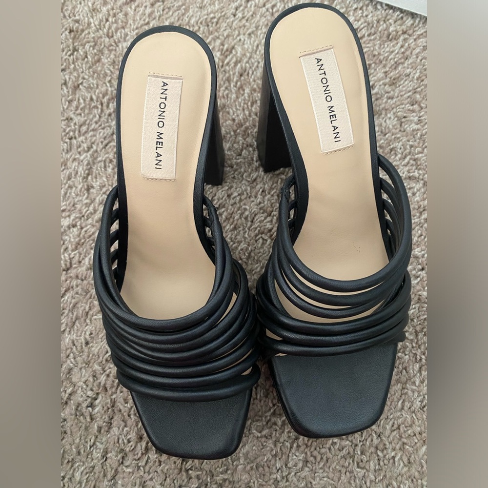 Antonio Melani Bree Tubular Black Chunky Pumps Size 7US Women